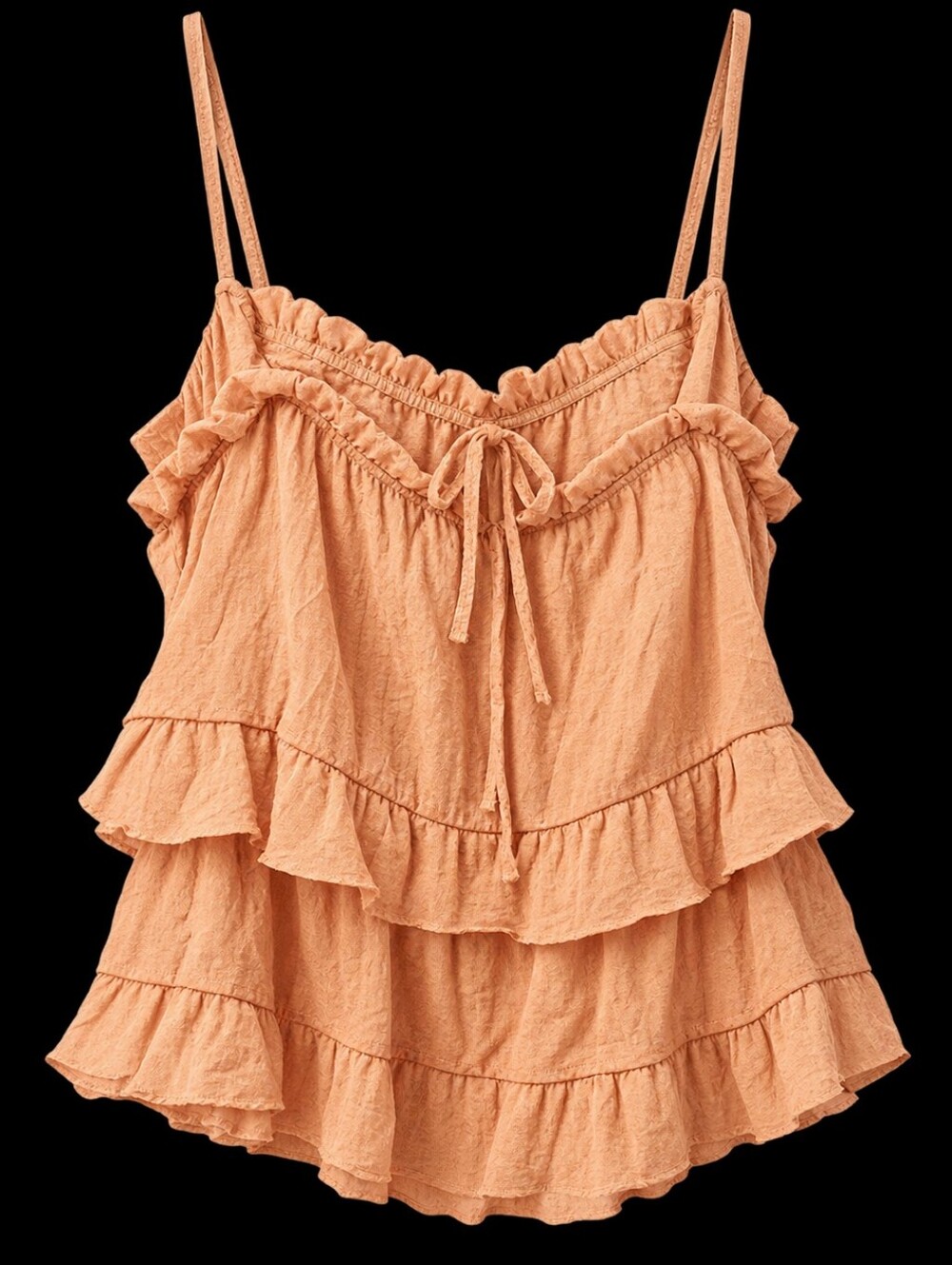 Blue Pepper Ruffled Layered Camisole in Orange Large
